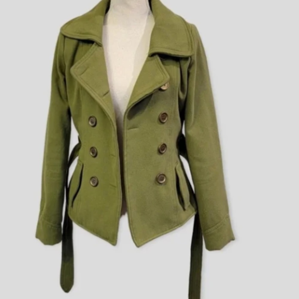 Rue 21 Women's Wool Blend Pea Coat Double Breasted Jacket Size Small GC!